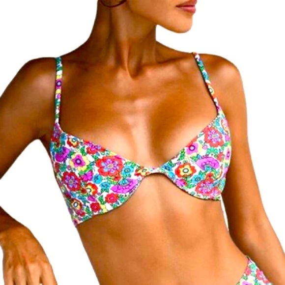 VDM The Label retro floral underwire bikini top NWT - Picture 2 of 6